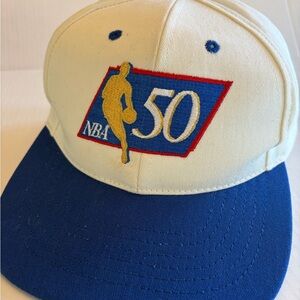 Vintage 1996 NBA 50th Anniversary Jerry West Snapback Hat Original logo